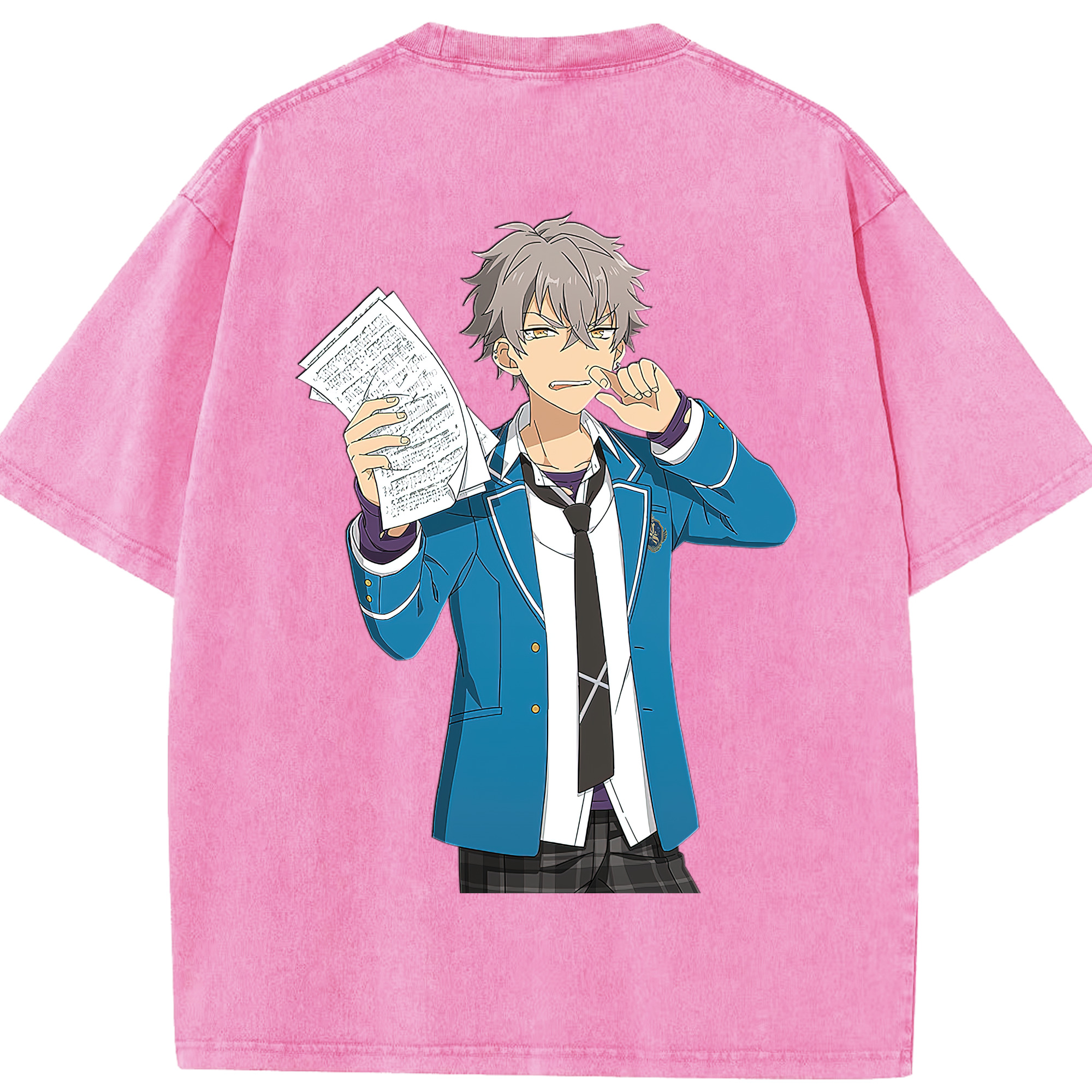 （画像用） あんさんぶるスターズ! Ensemble Stars 綿100% ヴィンテージ風 半袖Tシャツ（背面プリント）
